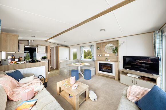 Platinum 2 Bed Caravan with Hot Tub, No Dogs Sleeps 4 - Clarach Bay Holiday Village, Clarach Bay, Nr Aberystwyth