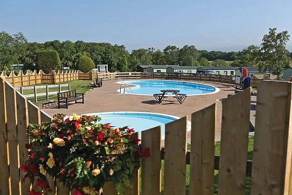 Outdoor heated swimming pool