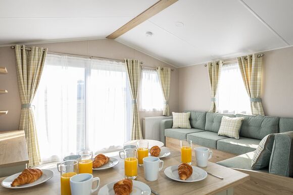 Gold Plus 3 Caravan (sleeps 8) with decking. - Trevella Holiday Park, Crantock, Newquay